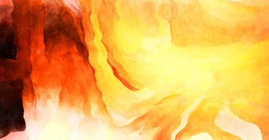 Soyut suluboya sanat eserleri. Fırça boyalı dijital resim. Renkli yaratıcı suluboya çizimi.