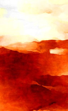 Soyut suluboya sanat eserleri. Fırça boyalı dijital resim. Renkli yaratıcı suluboya çizimi.