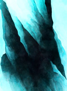 Soyut suluboya sanat eserleri. Fırça boyalı dijital resim. Renkli yaratıcı suluboya çizimi.