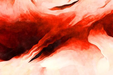 Soyut suluboya sanat eserleri. Fırça boyalı dijital resim. Renkli yaratıcı suluboya çizimi.