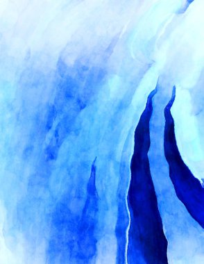 Soyut suluboya sanat eserleri. Fırça boyalı dijital resim. Renkli yaratıcı suluboya çizimi.