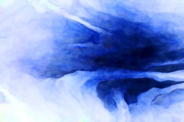 Soyut suluboya sanat eserleri. Fırça boyalı dijital resim. Renkli yaratıcı suluboya çizimi.