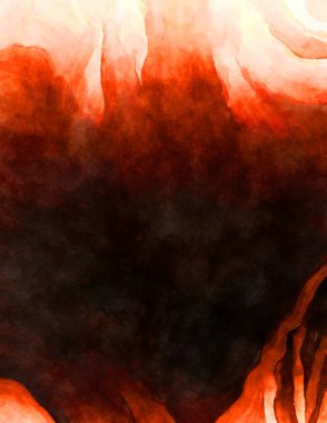 Soyut suluboya sanat eserleri. Fırça boyalı dijital resim. Renkli yaratıcı suluboya çizimi.