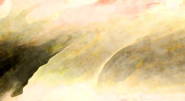 Soyut suluboya sanat eserleri. Fırça boyalı dijital resim. Renkli yaratıcı suluboya çizimi.