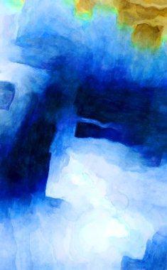 Soyut suluboya sanat eserleri. Fırça boyalı dijital resim. Renkli yaratıcı suluboya çizimi.