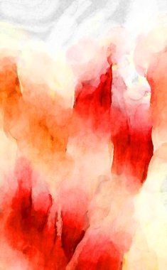 Soyut suluboya sanat eserleri. Fırça boyalı dijital resim. Renkli yaratıcı suluboya çizimi.