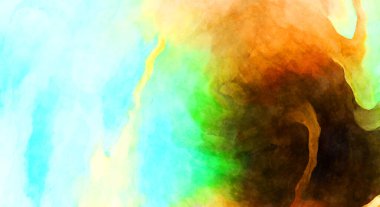 Soyut suluboya sanat eserleri. Fırça boyalı dijital resim. Renkli yaratıcı suluboya çizimi.