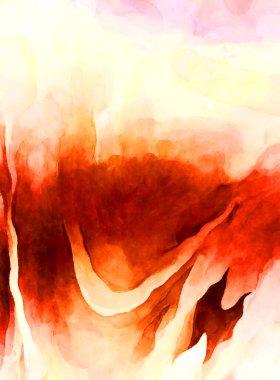 Soyut suluboya sanat eserleri. Fırça boyalı dijital resim. Renkli yaratıcı suluboya çizimi.