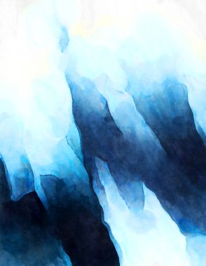 Soyut suluboya sanat eserleri. Fırça boyalı dijital resim. Renkli yaratıcı suluboya çizimi.