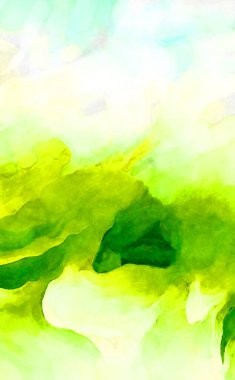 Soyut suluboya sanat eserleri. Fırça boyalı dijital resim. Renkli yaratıcı suluboya çizimi.