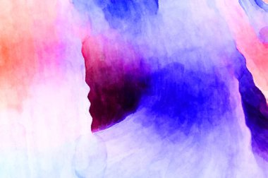 Soyut suluboya sanat eserleri. Fırça boyalı dijital resim. Renkli yaratıcı suluboya çizimi.