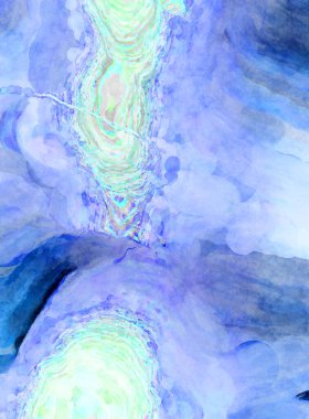 Soyut suluboya sanat eserleri. Fırça boyalı dijital resim. Renkli yaratıcı suluboya çizimi.