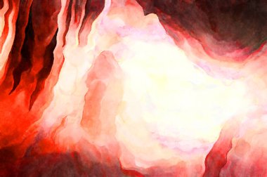 Soyut suluboya sanat eserleri. Fırça boyalı dijital resim. Renkli yaratıcı suluboya çizimi.