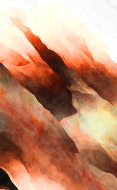 Soyut suluboya sanat eserleri. Fırça boyalı dijital resim. Renkli yaratıcı suluboya çizimi.