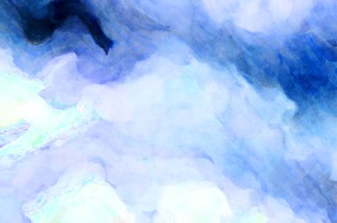 Soyut suluboya sanat eserleri. Fırça boyalı dijital resim. Renkli yaratıcı suluboya çizimi.