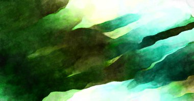 Soyut suluboya sanat eserleri. Fırça boyalı dijital resim. Renkli yaratıcı suluboya çizimi.