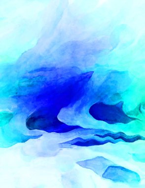 Soyut suluboya sanat eserleri. Fırça boyalı dijital resim. Renkli yaratıcı suluboya çizimi.