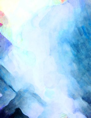 Soyut suluboya sanat eserleri. Fırça boyalı dijital resim. Renkli yaratıcı suluboya çizimi.