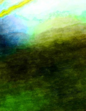 Soyut suluboya sanat eserleri. Fırça boyalı dijital resim. Renkli yaratıcı suluboya çizimi.