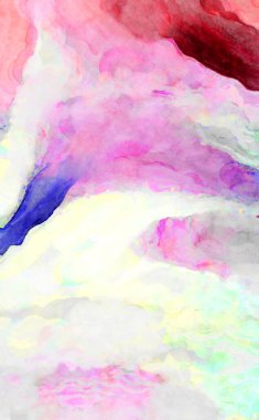 Soyut suluboya sanat eserleri. Fırça boyalı dijital resim. Renkli yaratıcı suluboya çizimi.