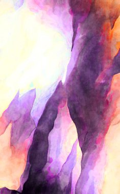 Soyut suluboya sanat eserleri. Fırça boyalı dijital resim. Renkli yaratıcı suluboya çizimi.