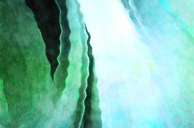 Soyut suluboya sanat eserleri. Fırça boyalı dijital resim. Renkli yaratıcı suluboya çizimi.