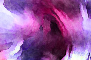 Soyut suluboya sanat eserleri. Fırça boyalı dijital resim. Renkli yaratıcı suluboya çizimi.