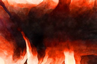 Soyut suluboya sanat eserleri. Fırça boyalı dijital resim. Renkli yaratıcı suluboya çizimi.