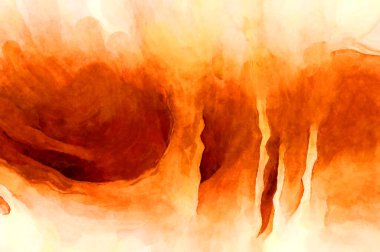 Soyut suluboya sanat eserleri. Fırça boyalı dijital resim. Renkli yaratıcı suluboya çizimi.