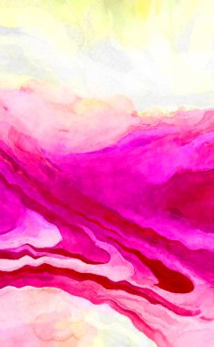 Soyut suluboya sanat eserleri. Fırça boyalı dijital resim. Renkli yaratıcı suluboya çizimi.