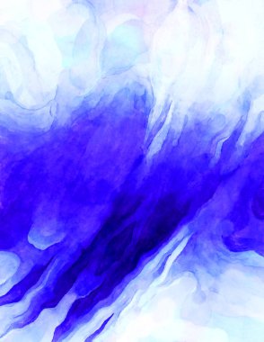 Soyut suluboya sanat eserleri. Fırça boyalı dijital resim. Renkli yaratıcı suluboya çizimi.