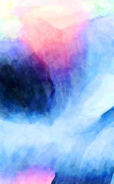 Soyut suluboya sanat eserleri. Fırça boyalı dijital resim. Renkli yaratıcı suluboya çizimi.