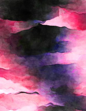 Soyut suluboya sanat eserleri. Fırça boyalı dijital resim. Renkli yaratıcı suluboya çizimi.