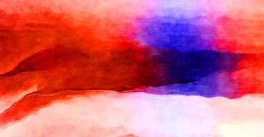 Soyut suluboya sanat eserleri. Fırça boyalı dijital resim. Renkli yaratıcı suluboya çizimi.