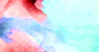 Soyut suluboya sanat eserleri. Fırça boyalı dijital resim. Renkli yaratıcı suluboya çizimi.