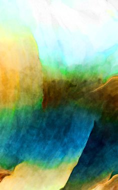 Soyut suluboya sanat eserleri. Fırça boyalı dijital resim. Renkli yaratıcı suluboya çizimi.