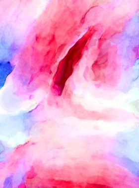 Soyut suluboya sanat eserleri. Fırça boyalı dijital resim. Renkli yaratıcı suluboya çizimi.