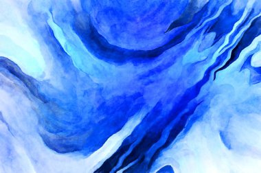 Soyut suluboya sanat eserleri. Fırça boyalı dijital resim. Renkli yaratıcı suluboya çizimi.