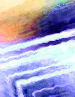 Soyut suluboya sanat eserleri. Fırça boyalı dijital resim. Renkli yaratıcı suluboya çizimi.