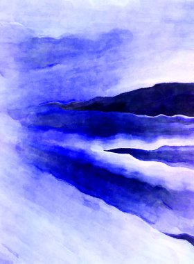 Soyut suluboya sanat eserleri. Fırça boyalı dijital resim. Renkli yaratıcı suluboya çizimi.