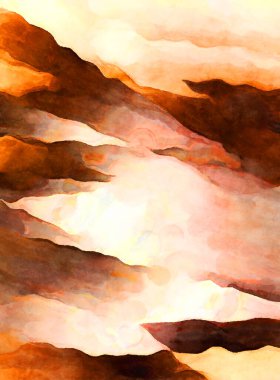 Soyut suluboya sanat eserleri. Fırça boyalı dijital resim. Renkli yaratıcı suluboya çizimi.