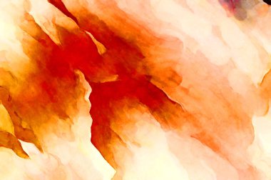 Soyut suluboya sanat eserleri. Fırça boyalı dijital resim. Renkli yaratıcı suluboya çizimi.