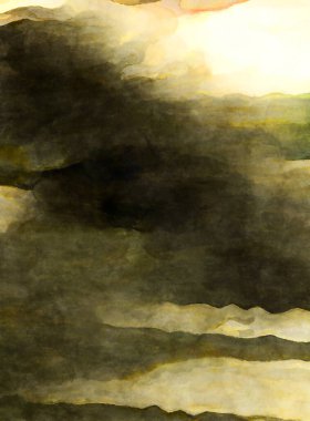 Soyut suluboya sanat eserleri. Fırça boyalı dijital resim. Renkli yaratıcı suluboya çizimi.