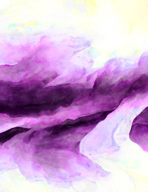 Soyut suluboya sanat eserleri. Fırça boyalı dijital resim. Renkli yaratıcı suluboya çizimi.