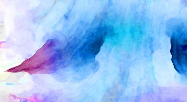 Soyut suluboya sanat eserleri. Fırça boyalı dijital resim. Renkli yaratıcı suluboya çizimi.