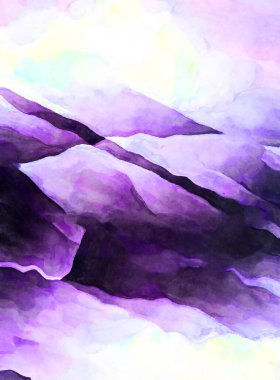 Soyut suluboya sanat eserleri. Fırça boyalı dijital resim. Renkli yaratıcı suluboya çizimi.