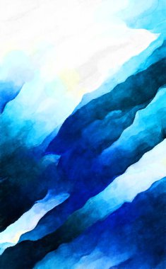 Soyut suluboya sanat eserleri. Fırça boyalı dijital resim. Renkli yaratıcı suluboya çizimi.