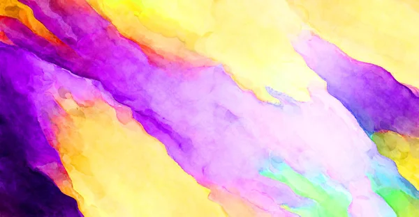 Expressive Abstract Watercolor Artwork Brush Painted Digital Art Painting Colorful — Stock Photo, Image