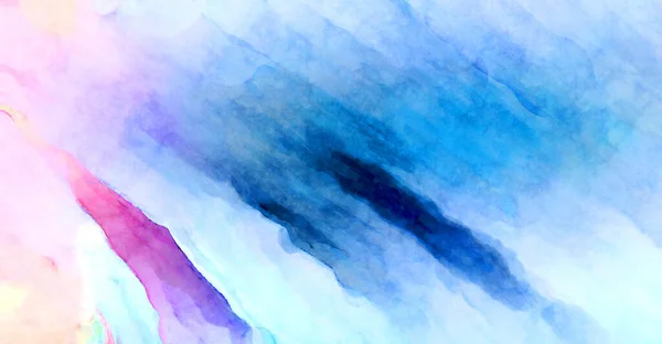 Expressive Abstract Watercolor Artwork Brush Painted Digital Art Painting Colorful — Stock Photo, Image