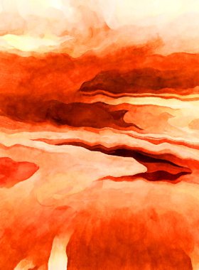 Soyut suluboya sanat eserleri. Fırça boyalı dijital resim. Renkli yaratıcı suluboya çizimi.